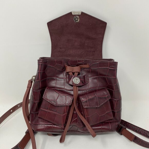 NEW allsaints revolve polly mini croc leather backback main image 4